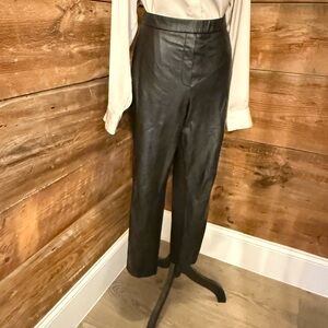 Chico's Elegant Faux Leather Black Trousers